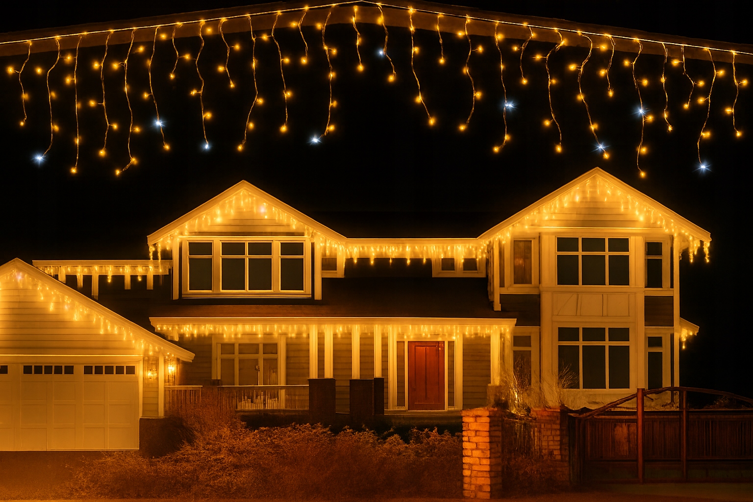 - 0224d5f446198adfc0ff8951f076-1jpg - strefamarki Lampki LED 500 Kurtyna Świetlna Sople ZEWNĘTRZNE Girlanda ciepły biały