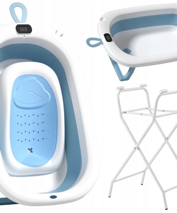 Wanienka dla dziecka składana ze stojakiem OLAF Leżak Termometr DUŻA wanna