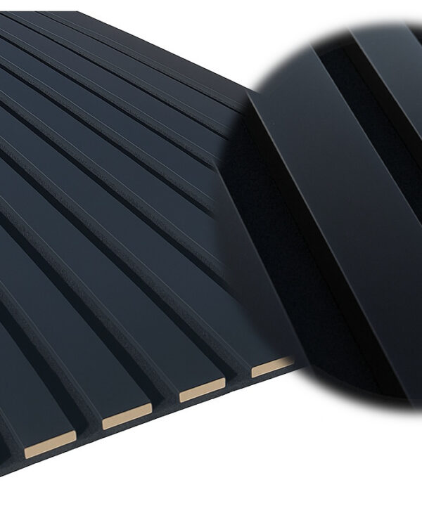 Lamel 3D lamele ścienne panele akustyczne 46x275cm na filcu Czarny