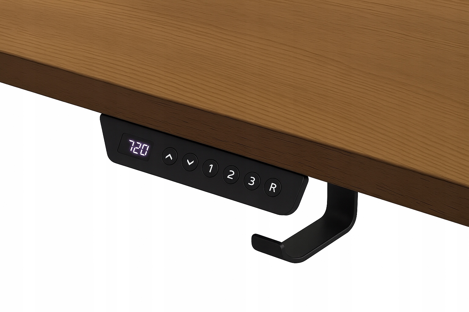 - 09ae248c42b5b6804c0738258894jpg - strefamarki Biurko regulowane 120cm Elektryczne regulacja wysokości 72-118cm orzech LED