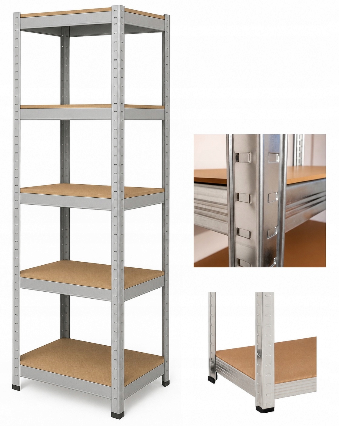 - 0b25ec9c4e5cb25b4261840ff004jpg - strefamarki Regał Magazynowy Metalowy 5 półek Spiżarnia Garaż Piwnica 180x40x40 875kg