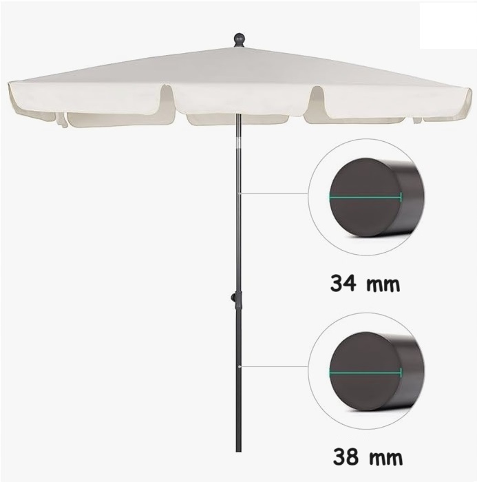 - 0bdac61c4c26b600248b90934bedjpg - strefamarki Parasol ogrodowy składany solidny z falbaną duży mocny 125x200 cm BALKONOWY