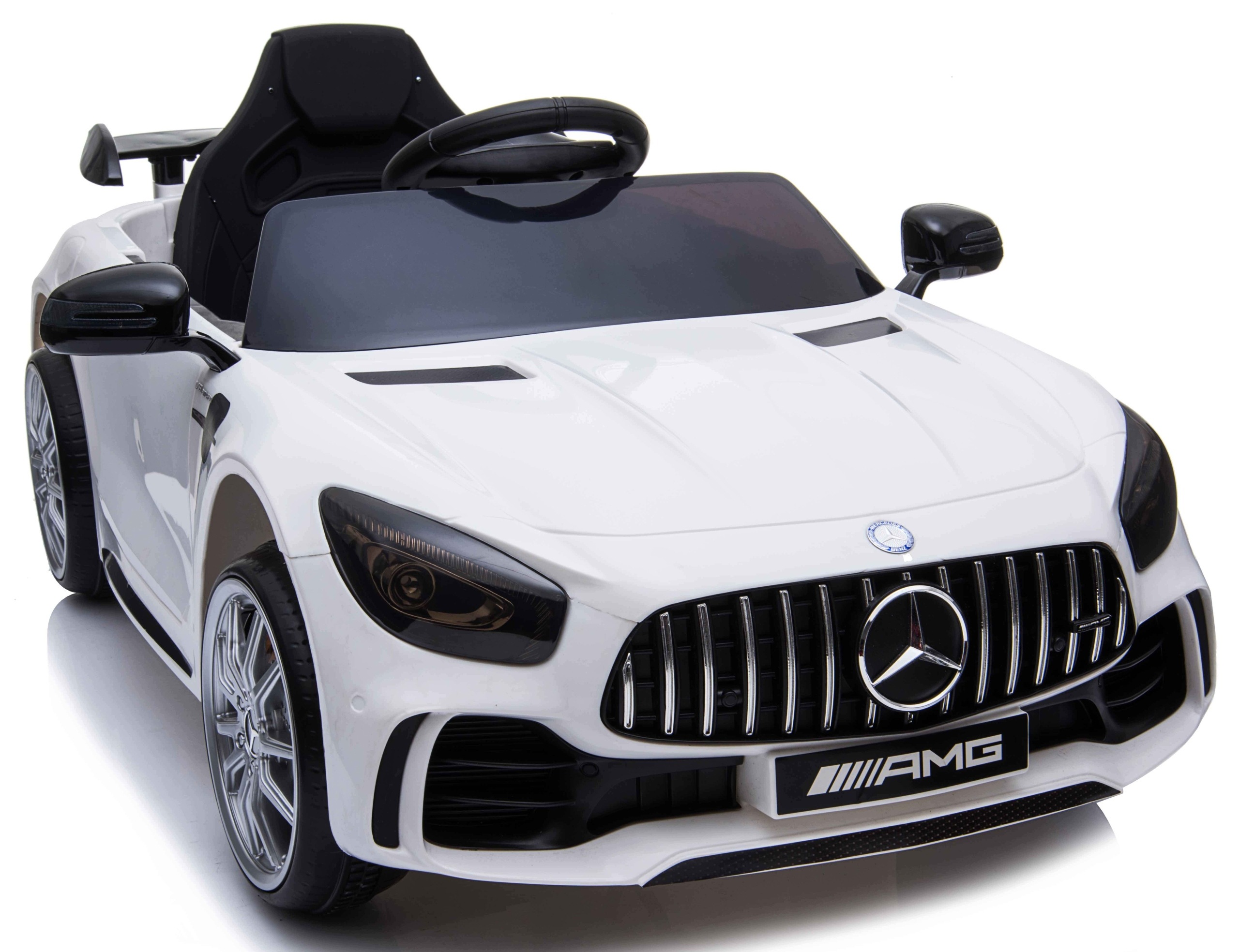 - 1901051046679bc6a194ad1f7487-3jpg - strefamarki Auto Mercedes AMG GTR dla dzieci Pilot 2.4G skóra akumulator LED koła EVA