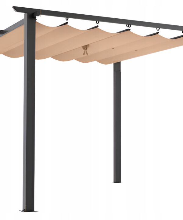 Pergola ogrodowa 3x3 tarasowa metalowa altana zadaszenie szara dach beżowy