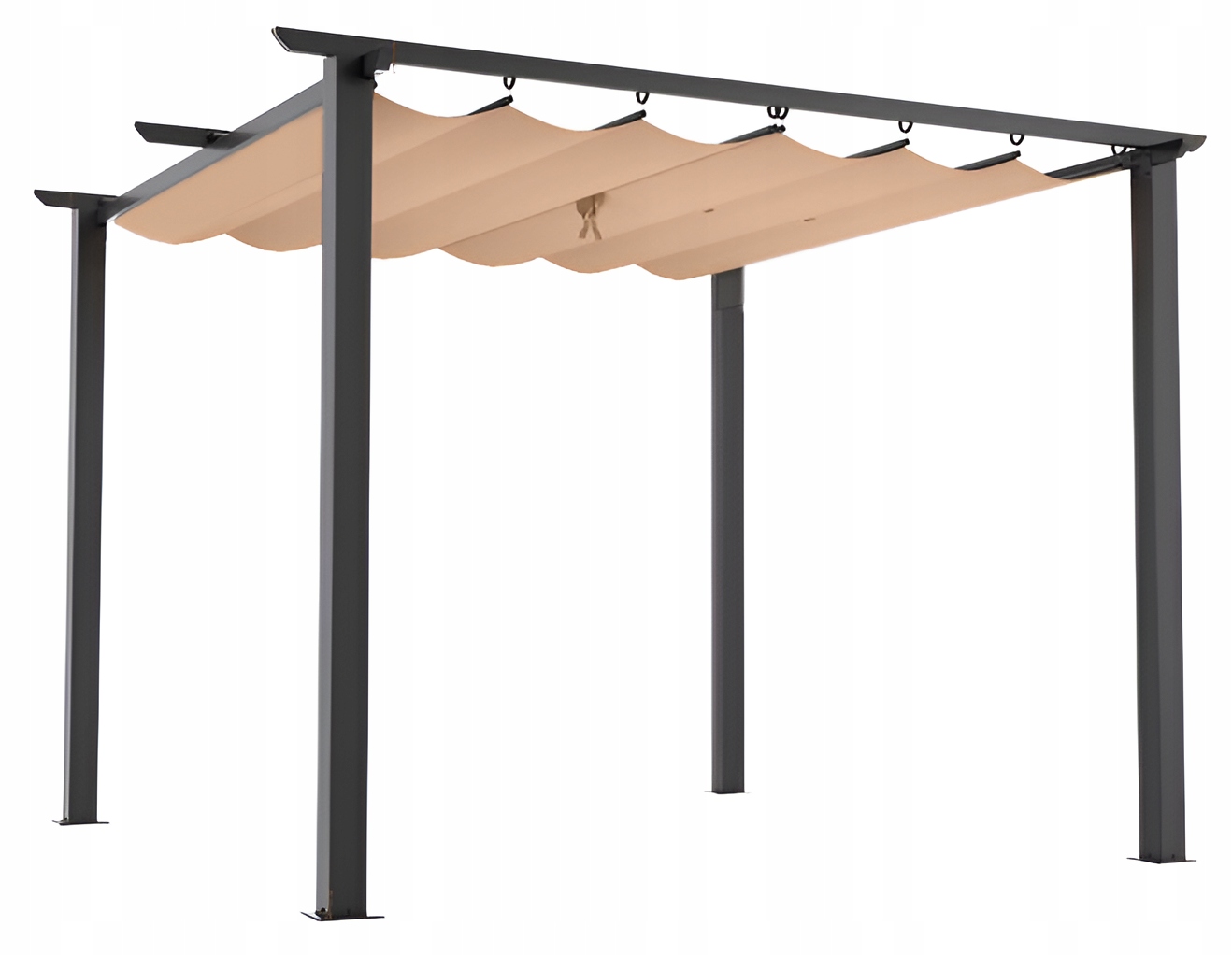 - 1b723a1a4f9ead7af76e49a17af4jpg - strefamarki Pergola ogrodowa 3x3 tarasowa metalowa altana zadaszenie szara dach beżowy