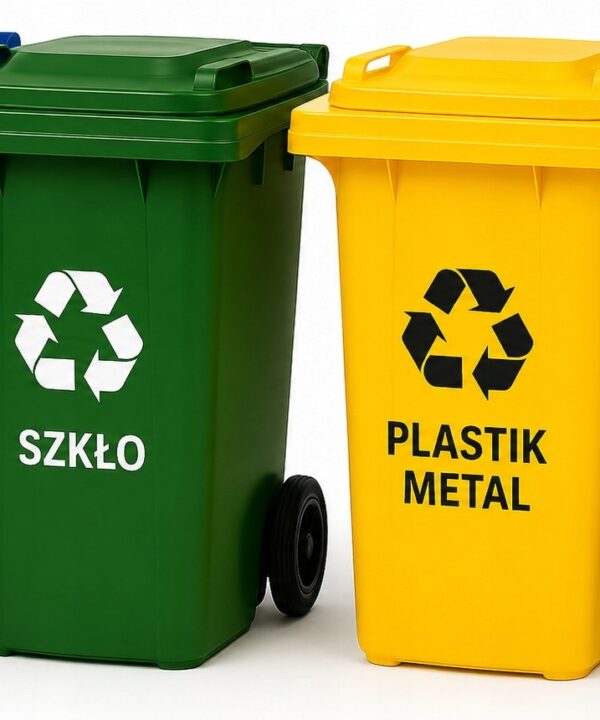Pojemniki na Śmieci 240l Kosze do Segregacji Odpadów Mocne ZESTAW 4 szt.