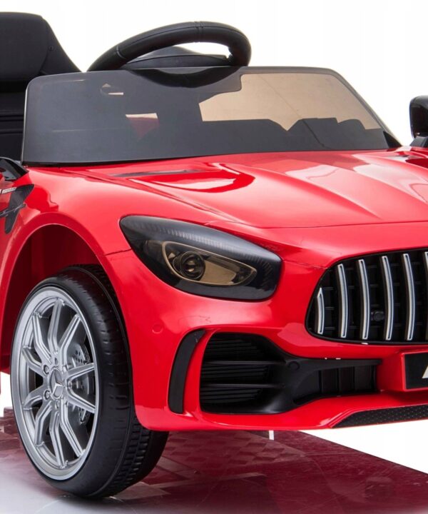 Auto Mercedes AMG GTR dla dzieci Pilot 2.4G skóra akumulator LED koła EVA