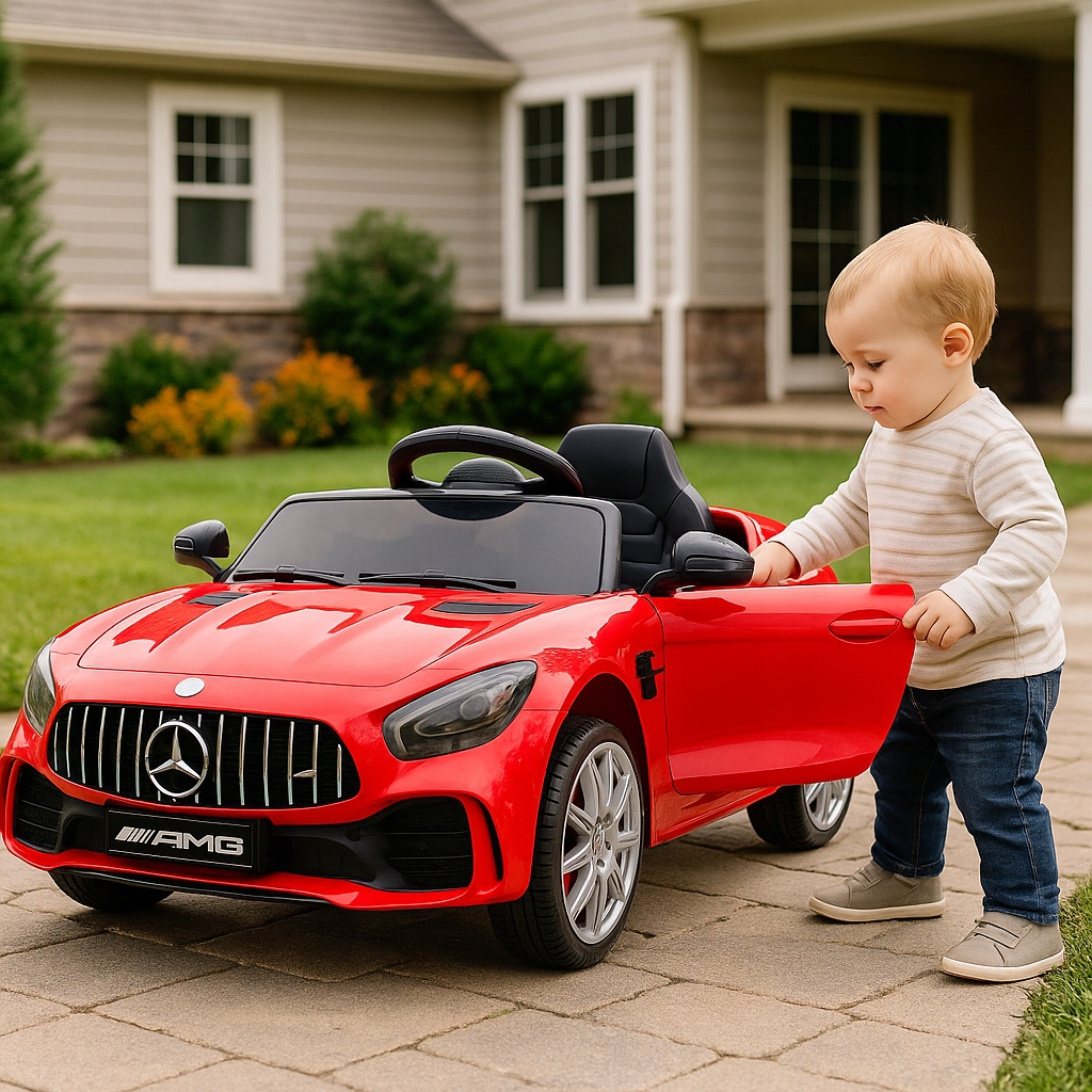 - 31d1b8df40898992a1196f61596d-3jpg - strefamarki Auto Mercedes AMG GTR dla dzieci Pilot 2.4G skóra akumulator LED koła EVA