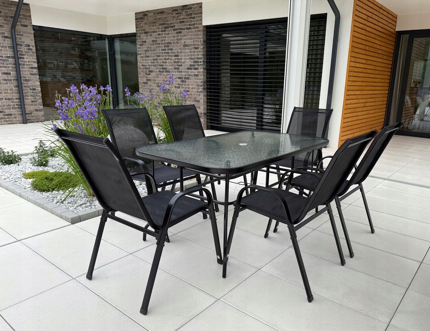 - 327729dd4c74ab689903753a5c09jpg - strefamarki Stół Ogrodowy Szklany Duży 120x70 cm Solidny na Taras Ogród Balkon czarny