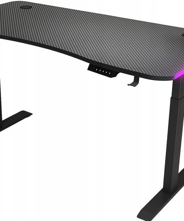 - 32cb5a1c42708e75fe13e55b0f79jpg - strefamarki Biurko regulowane 140cm Elektryczne regulacja wysokości 72-118cm czarne LED