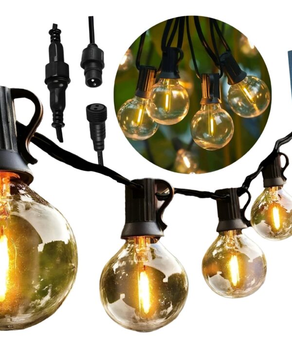 Girlanda Ogrodowa 20m Świetlna Zewnętrzna Lampki Łańcuch 36x Żarówka LED