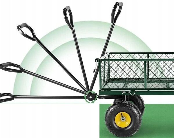 Wózek Ogrodowy Transportowy Przyczepka Rozkładany DUŻY do 300kg zielony