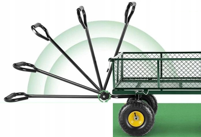 - 3440e5914a0cafcc8d427c222705jpg - strefamarki Wózek Ogrodowy Transportowy Przyczepka Rozkładany DUŻY do 300kg zielony