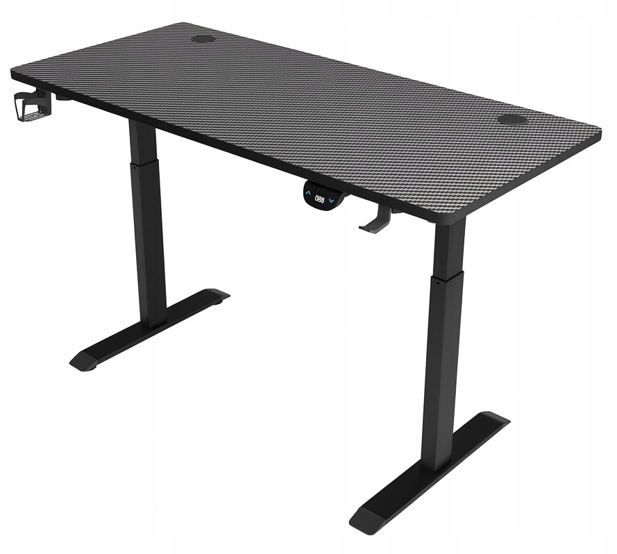 - 363966274af28abaf7c1dbf02417jpg - strefamarki Biurko regulowane 140cm Elektryczne regulacja wysokości 72-118cm czarne LED
