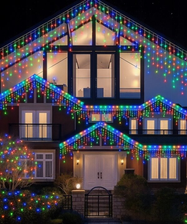 Lampki LED 500 Kurtyna Świetlna Sople ZEWNĘTRZNE Girlanda multikolor lampki
