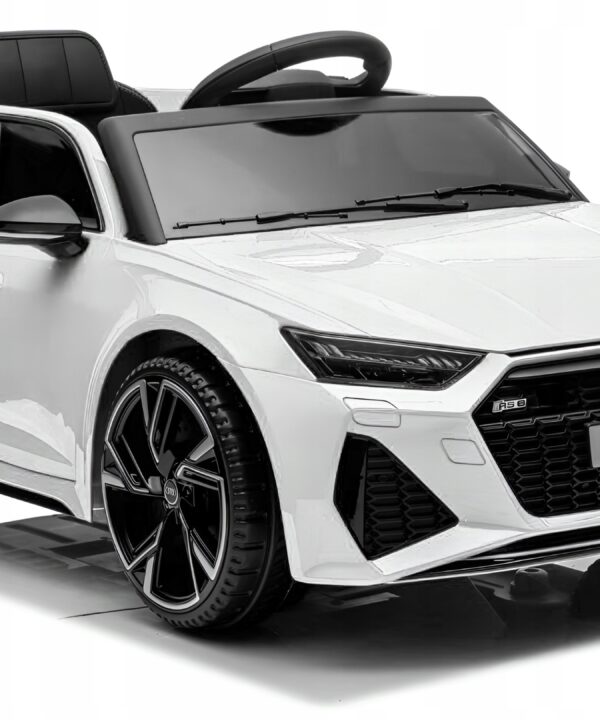 Auto akumulator 4x4 100W skóra pilot EVA samochód dzieci AUDI RS6 biały