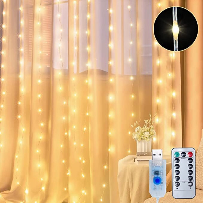 - 431415474de795d83256013667d7jpg - strefamarki Kurtyna Świetlna na Okno 300 LED Lampki Świąteczne Choinkowe Girlanda 3x3m