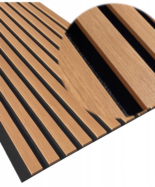Lamel 3D lamele ścienne panele akustyczne 46x275cm filc Dąb Latte