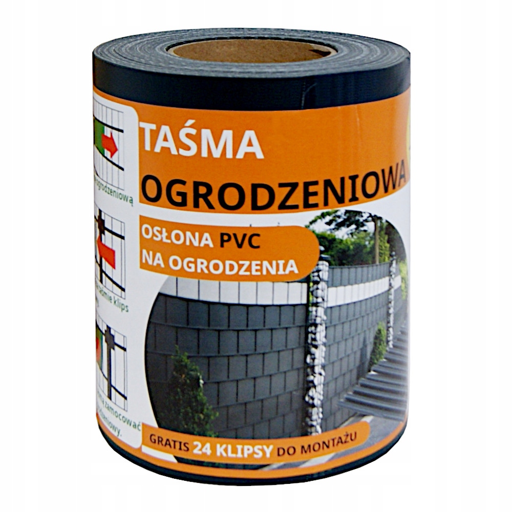 - 50e1f5b447e5b6fdc00a4b436b67-3jpg - strefamarki Taśma Ogrodzeniowa Osłona na Ogrodzenie Płot +UV 24 Klipsy 19cmx35m grafit