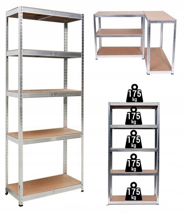 2x Regał Metalowy magazynowy 5 półek 180x90x40 do piwnicy SPIŻARNIA 875kg