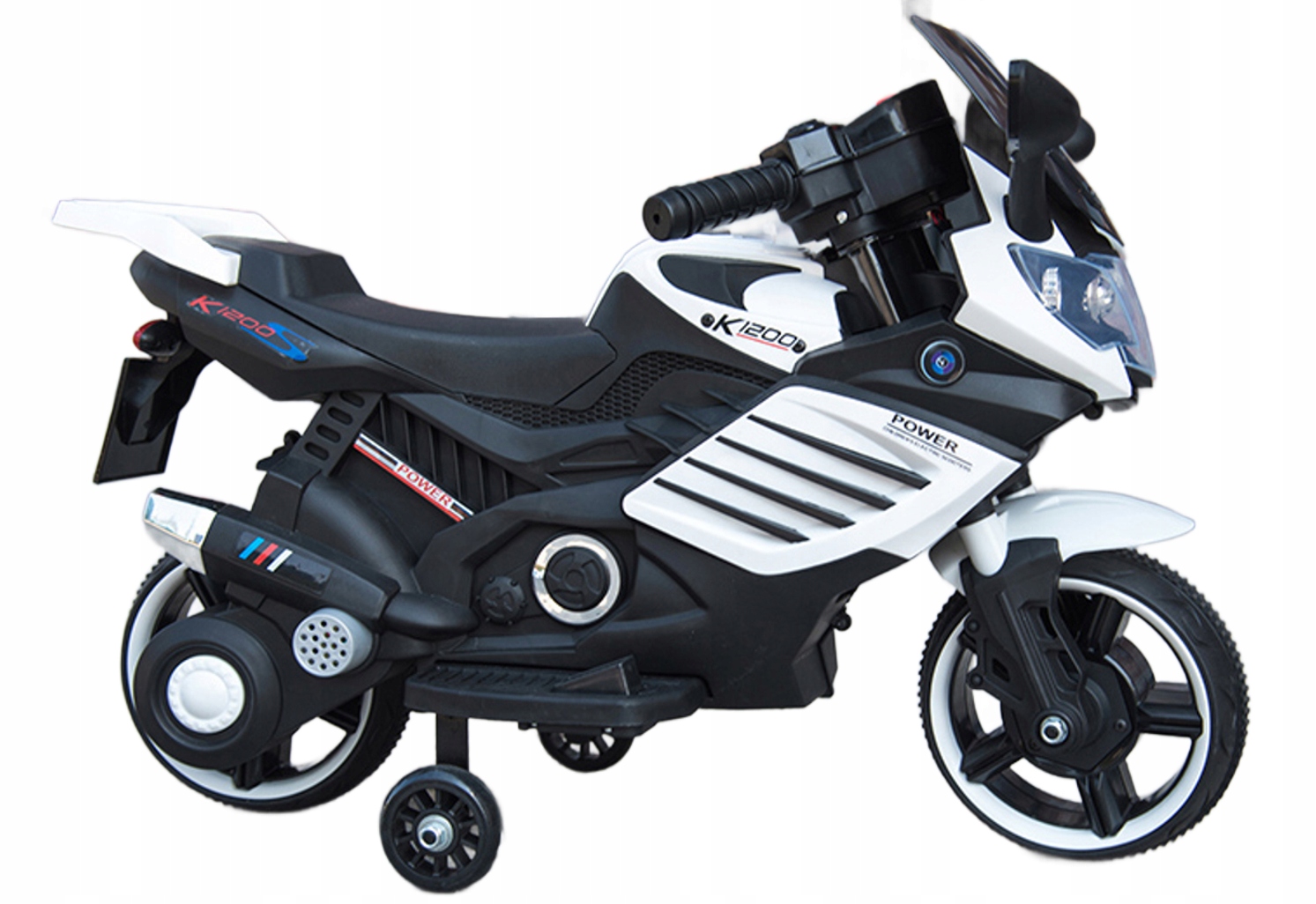 - 5c91655d4bd688d45d437f24aea5jpg - strefamarki Motor motocykl ścigacz na akumulator światła LED dla dzieci biały