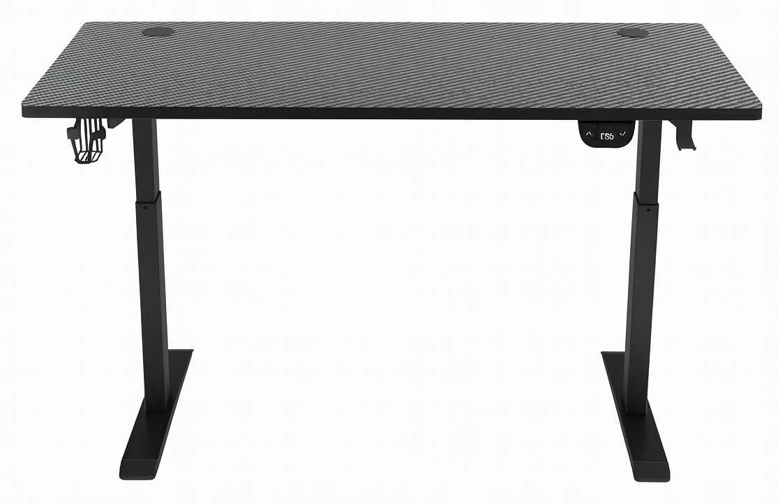 - 5d629a604783850ef7253f271d3ajpg - strefamarki Biurko regulowane 140cm Elektryczne regulacja wysokości 72-118cm czarne LED