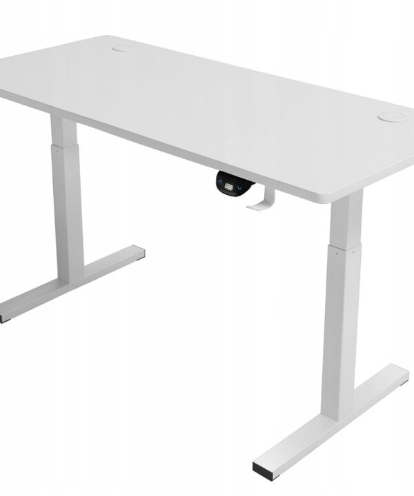Biurko regulowane 120cm Elektryczne regulacja wysokości 72-118cm białe LED