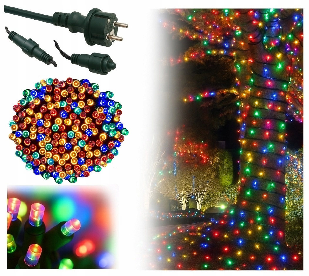 - 602403bb4125b13799322ec95330jpg - strefamarki Lampki Choinkowe 300LED Światełka ZEWNĘTRZNE FLASH Girlanda multikolor