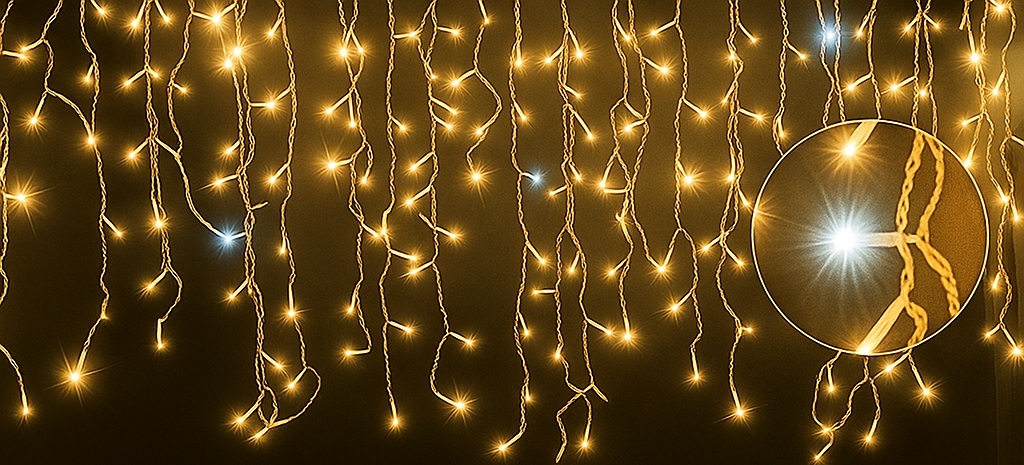 - 663d69444c32982fcc4b6f21bb6cjpg - strefamarki Lampki LED 300 Kurtyna Świetlna Sople ZEWNĘTRZNE Girlanda ciepły biały