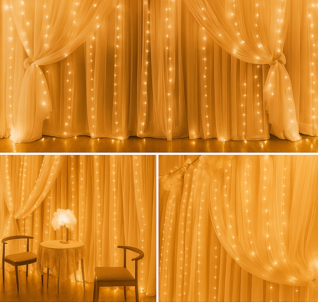 - 69b654b84dd4a8dce7b45d172349jpg - strefamarki Kurtyna Świetlna na Okno 300 LED Lampki Świąteczne Choinkowe Girlanda 3x3m