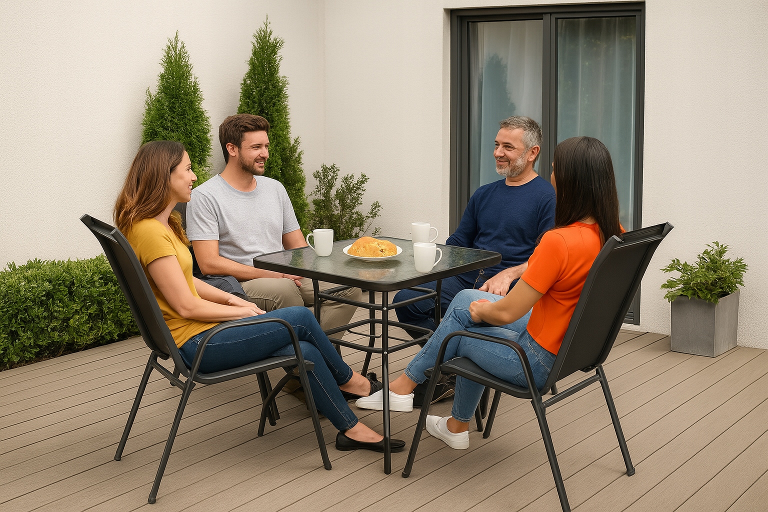 - 6cd96e8b49159b33a3ae2f862a3djpg - strefamarki Zestaw Mebli Ogrodowych Balkon Taras Komplet Stół Szklany 80x80 4x Krzesła