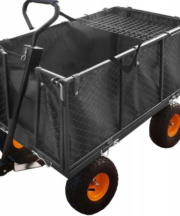 WÓZEK OGRODOWY Transportowy Przyczepka Duży 220L 350kg Burty 41cm + GRATIS
