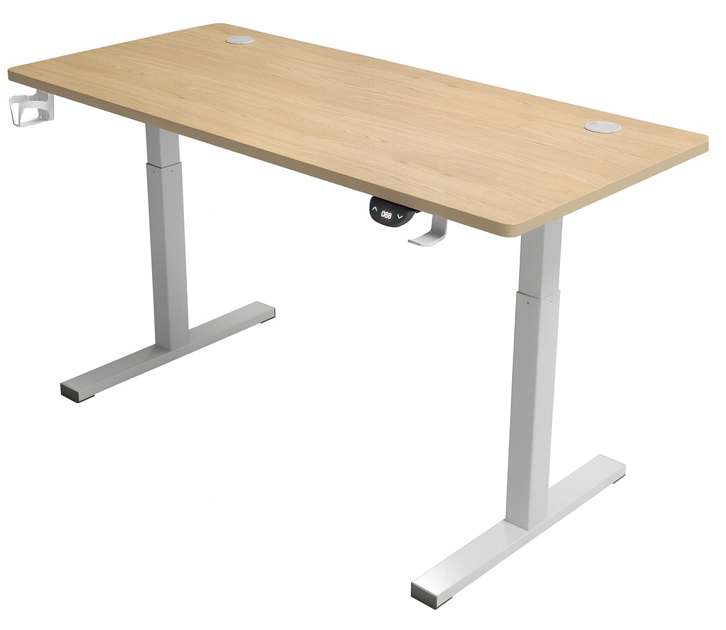 - 7359385a4108a6e3b9e5163b626djpg - strefamarki Biurko regulowane 140cm Elektryczne regulacja wysokości 72-118cm olcha LED
