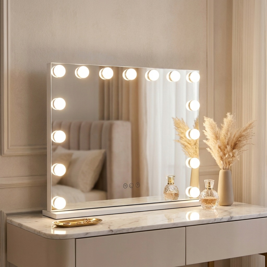 - 7520ba0942caa34a60fd0c17f749jpg - strefamarki Lustro kosmetyczne LED 58x46cm białe
