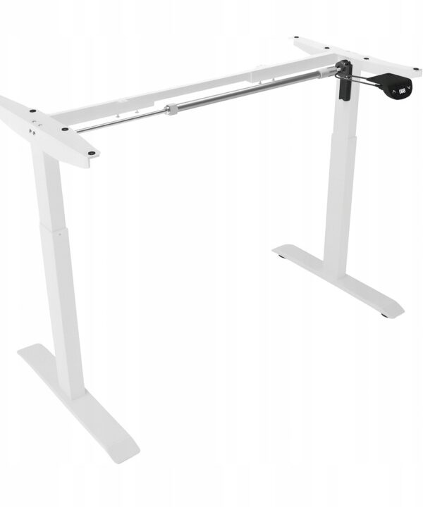 Biurko regulowane 140cm Elektryczne regulacja wysokości 72-118cm białe LED