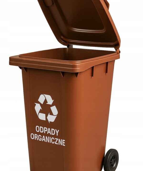 Pojemnik na Śmieci 120l Kosz Odpady Kubeł do Segregacji Mocny brązowy