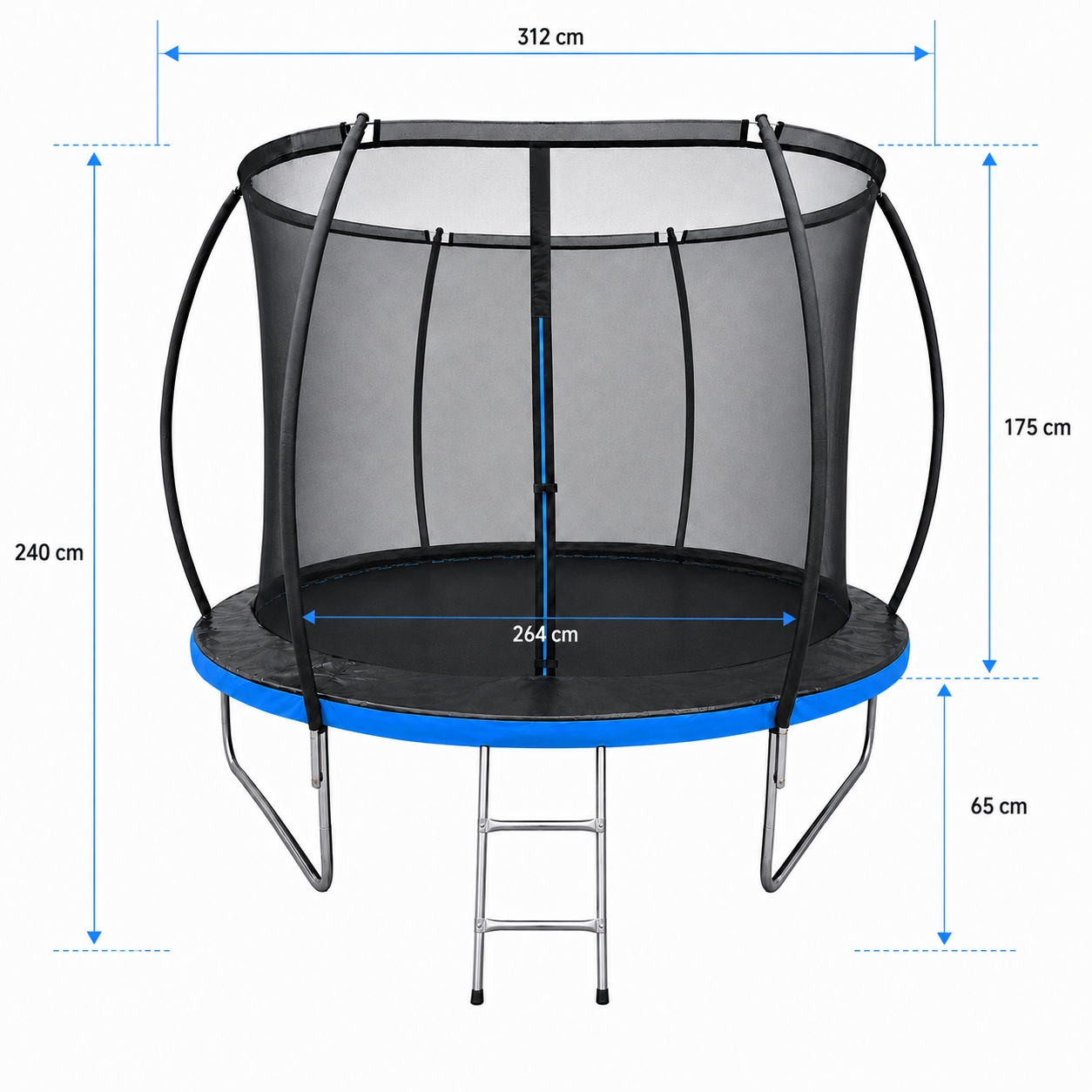 - 86f1f6294f1f8ea1b93411fa90f9jpg - strefamarki Trampolina ogrodowa siatką wewnętrzną DZIECI 10FT 312cm drabinka niebieska