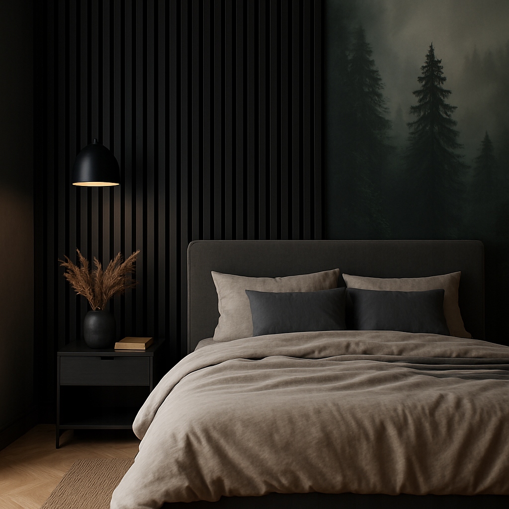 - 8acd763c4f2ba8158106d185c637jpg - strefamarki Lamel 3D lamele ścienne panele akustyczne 46x255cm na filcu Czarny