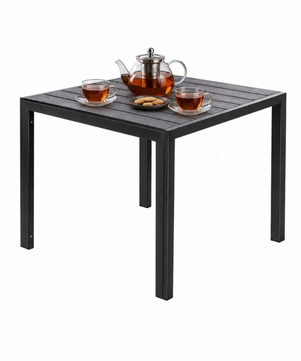 Stół Aluminiowy ogrodowy na taras blat Polywood przenośny SOLIDNY 80x80 cm