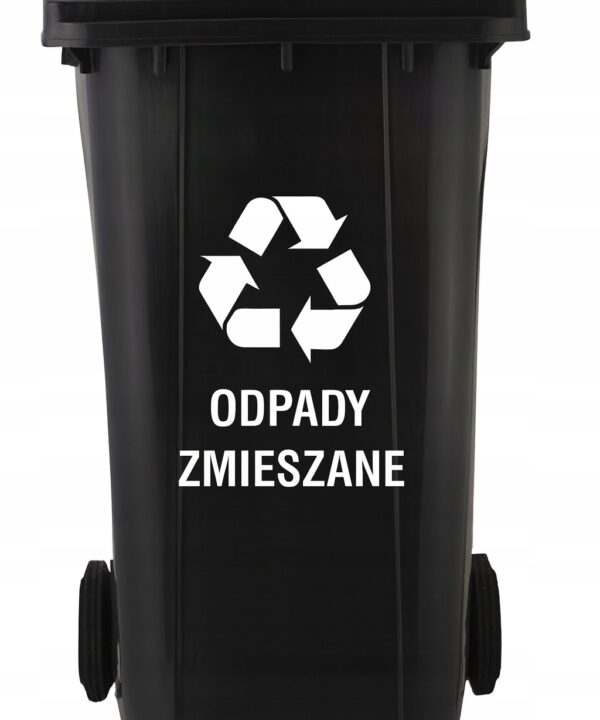 Pojemnik na Śmieci 120l Kosz Odpady Kubeł do Segregacji Mocny Czarny