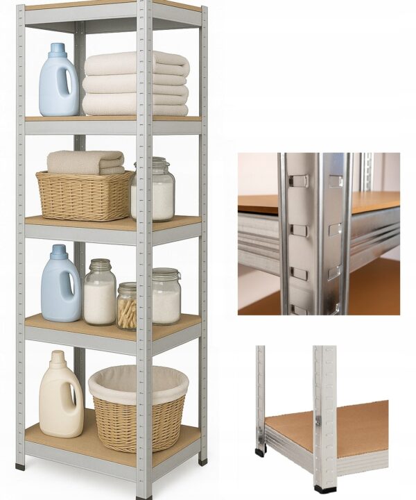 Regał Magazynowy Metalowy 5 półek Spiżarnia Garaż Piwnica 180x40x40 875kg
