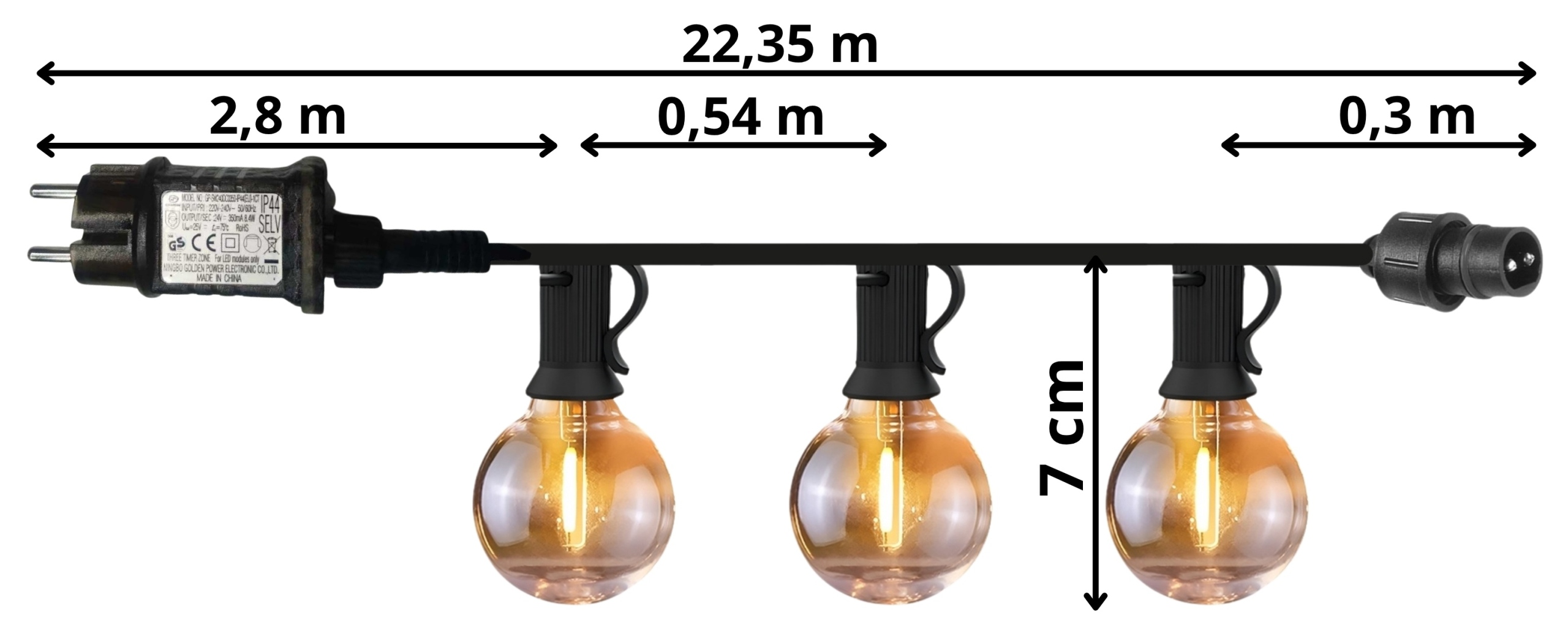 - 941d1004438e9278951e9d8d11bbjpg - strefamarki Girlanda Ogrodowa 20m Świetlna Zewnętrzna Lampki Łańcuch 36x Żarówka LED