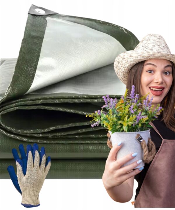 Plandeka wzmacniana 4x5 130g płachta wodoodporna okrycie MROZOODPORNA UV