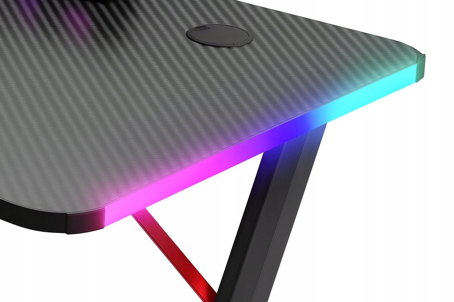 - 96e5e04c42ecaa7141715ba796d5jpg - strefamarki Biurko Gamingowe Komputerowe Stół dla Gracza Nowoczesne LED 120 cm czarne