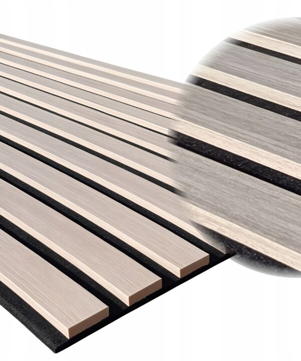 Lamel 3D lamele ścienne panele akustyczne 46x255cm filc Jesion Arktyczny