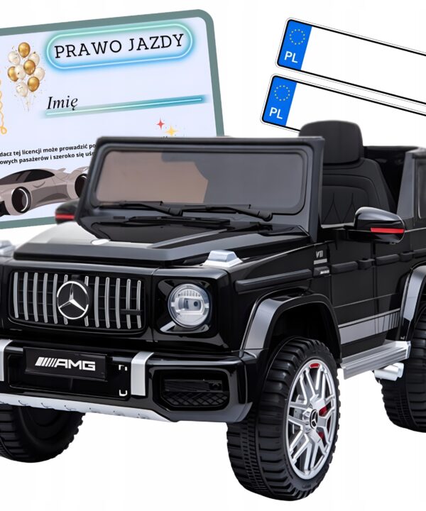 Auto na akumulator Mercedes AMG G63 dziecko pilot skóra samochód EVA czarny