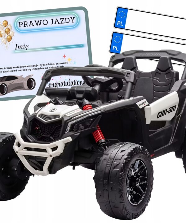 Auto na akumulator pilot skóra EVA 4x4 180W MAVERIK CAN-AN biały PRAWKO