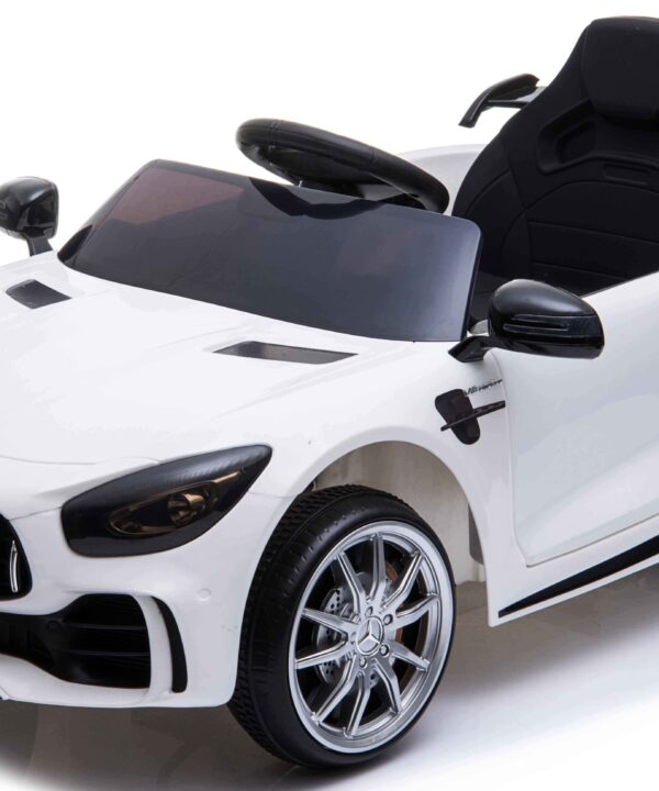Auto Mercedes AMG GTR dla dzieci Pilot 2.4G skóra akumulator LED koła EVA