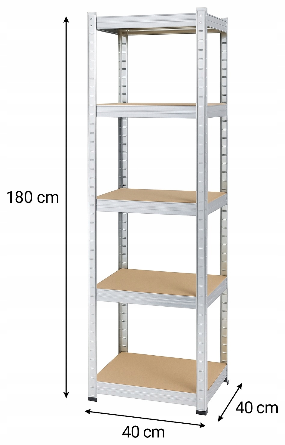 - 9fbdaf0244bfbe105cbb4733f6efjpg - strefamarki Regał Magazynowy Metalowy 5 półek Spiżarnia Garaż Piwnica 180x40x40 875kg