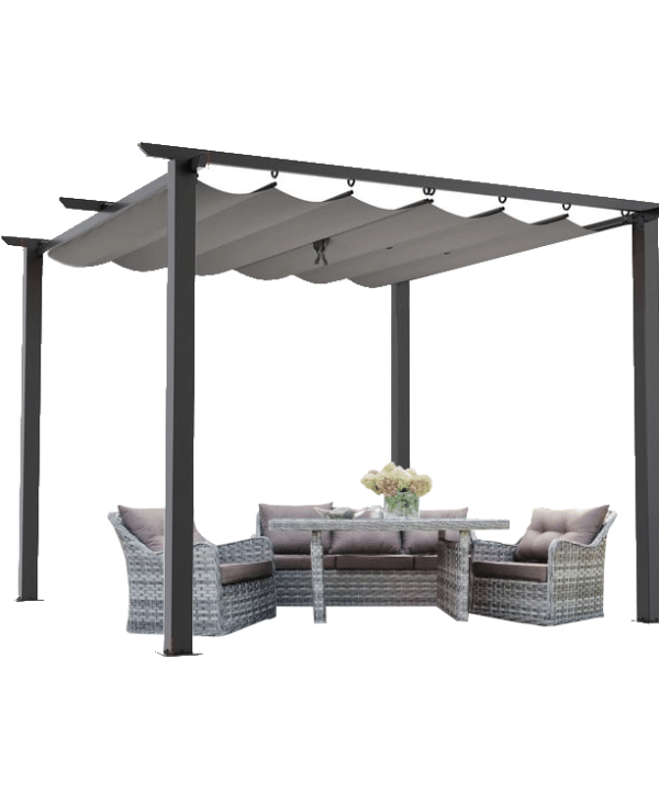 PERGOLA Ogrodowa Tarasowa Altana 3x3m z Zadaszeniem Szarym Premium